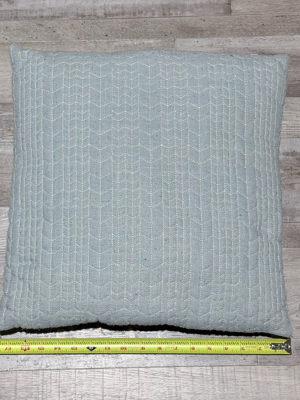 Quilted Square Throw Pillow - Light Blue